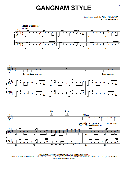 PSY Gangnam Style sheet music notes and chords arranged for Ukulele Chords/Lyrics