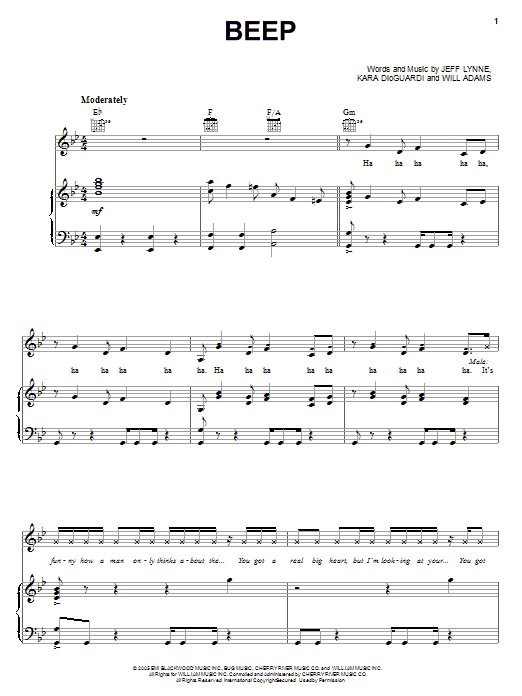 Pussycat Dolls Beep sheet music notes and chords arranged for Piano, Vocal & Guitar Chords (Right-Hand Melody)