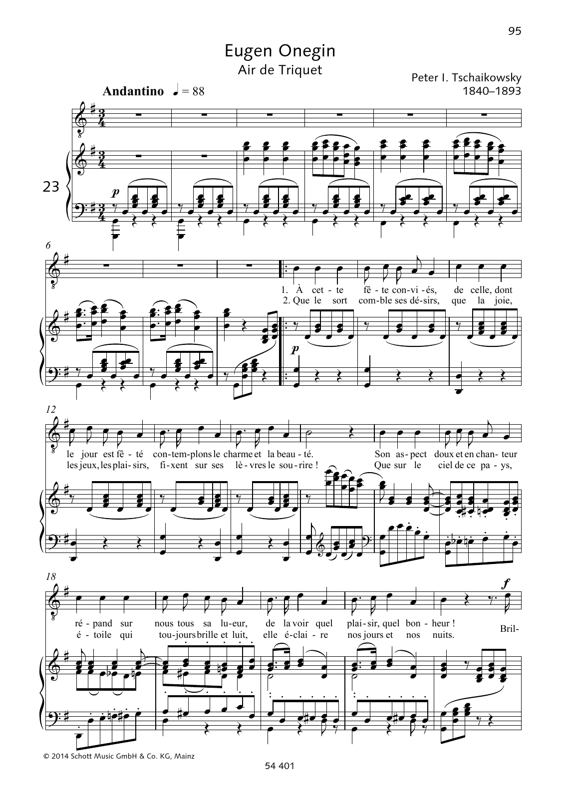 Pyotr Il'yich Tchaikovsky À cette fête conviés sheet music notes and chords arranged for Piano & Vocal