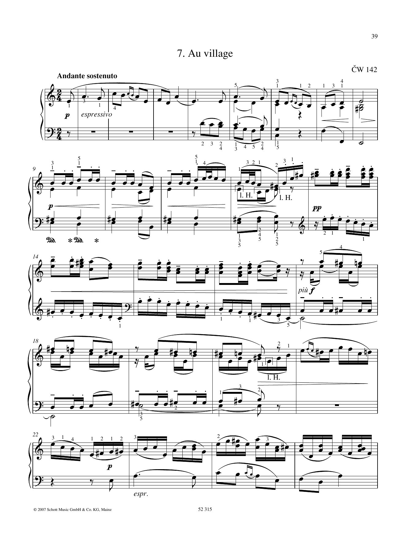 Pyotr Il'yich Tchaikovsky Au village sheet music notes and chords arranged for Piano Solo