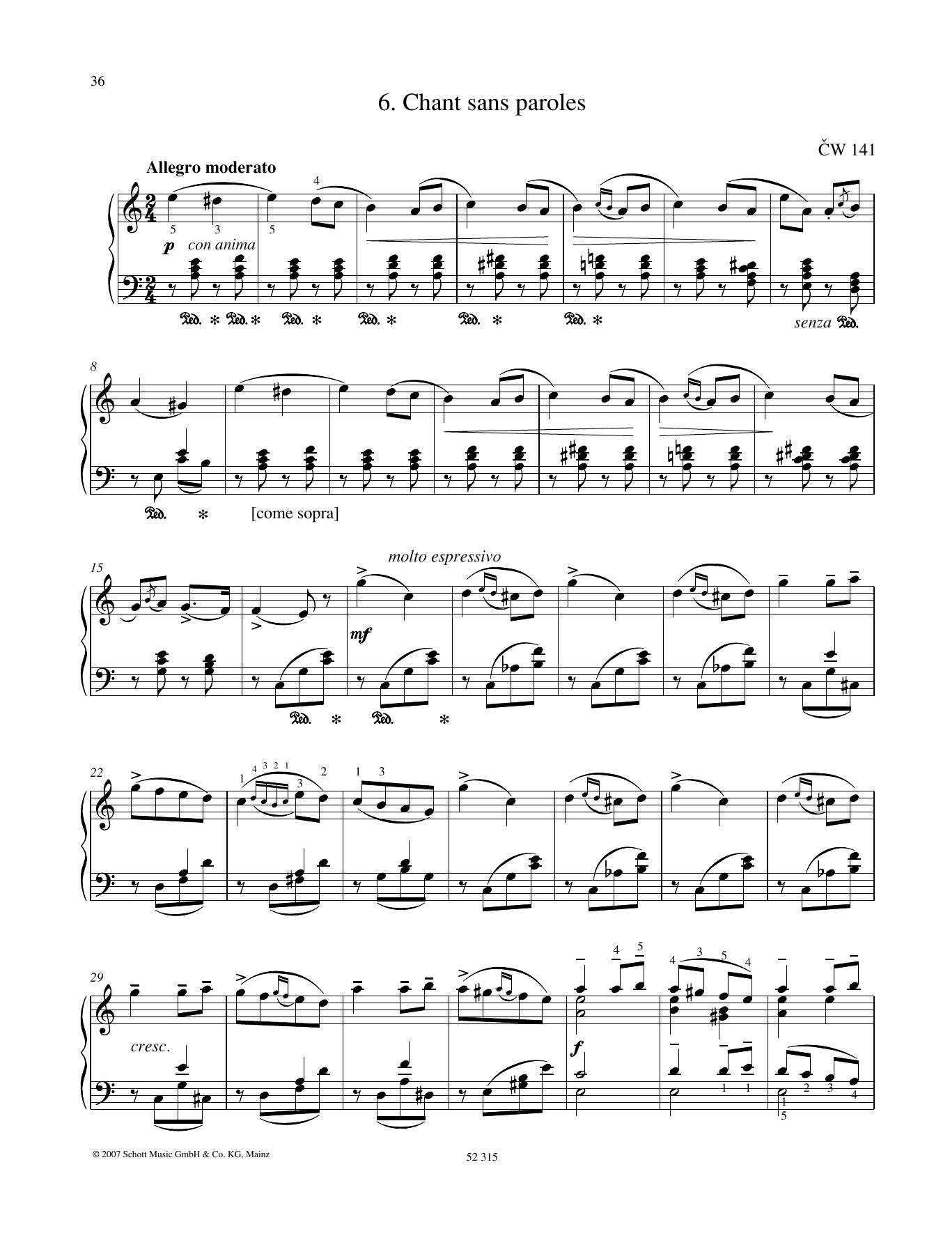 Pyotr Il'yich Tchaikovsky Chant Sans Paroles sheet music notes and chords arranged for Piano Solo