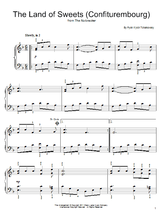 Pyotr Ilyich Tchaikovsky Confiturembourg sheet music notes and chords arranged for Easy Piano