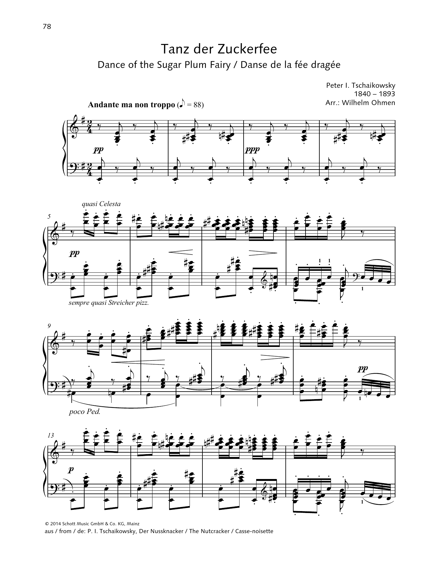 Pyotr Il'yich Tchaikovsky Dance Of The Sugar Plum Fairy sheet music notes and chords arranged for Piano Solo