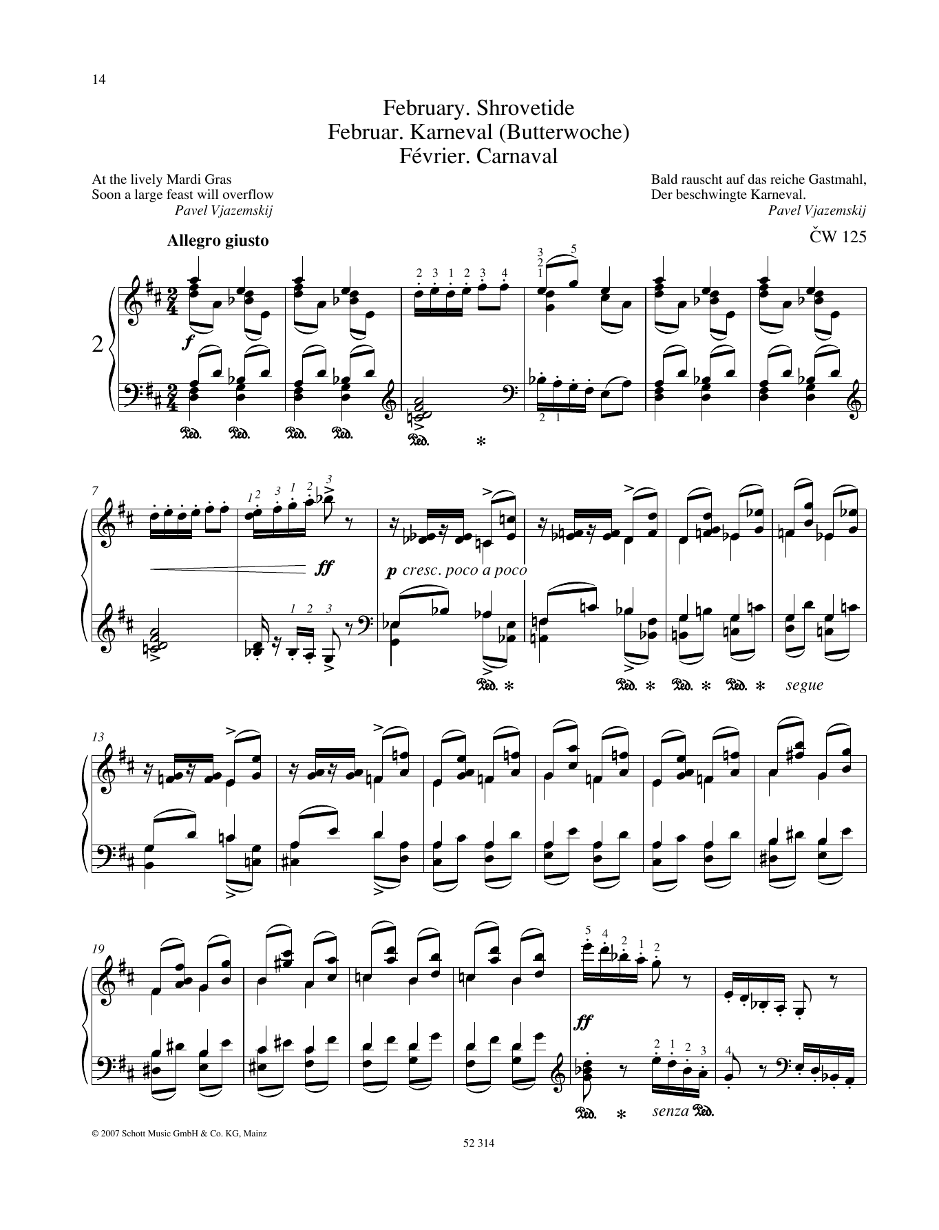 Pyotr Il'yich Tchaikovsky February sheet music notes and chords arranged for Piano Solo