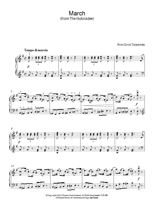 Pyotr Il'yich Tchaikovsky March (from The Nutcracker) sheet music notes and chords arranged for Alto Sax Solo