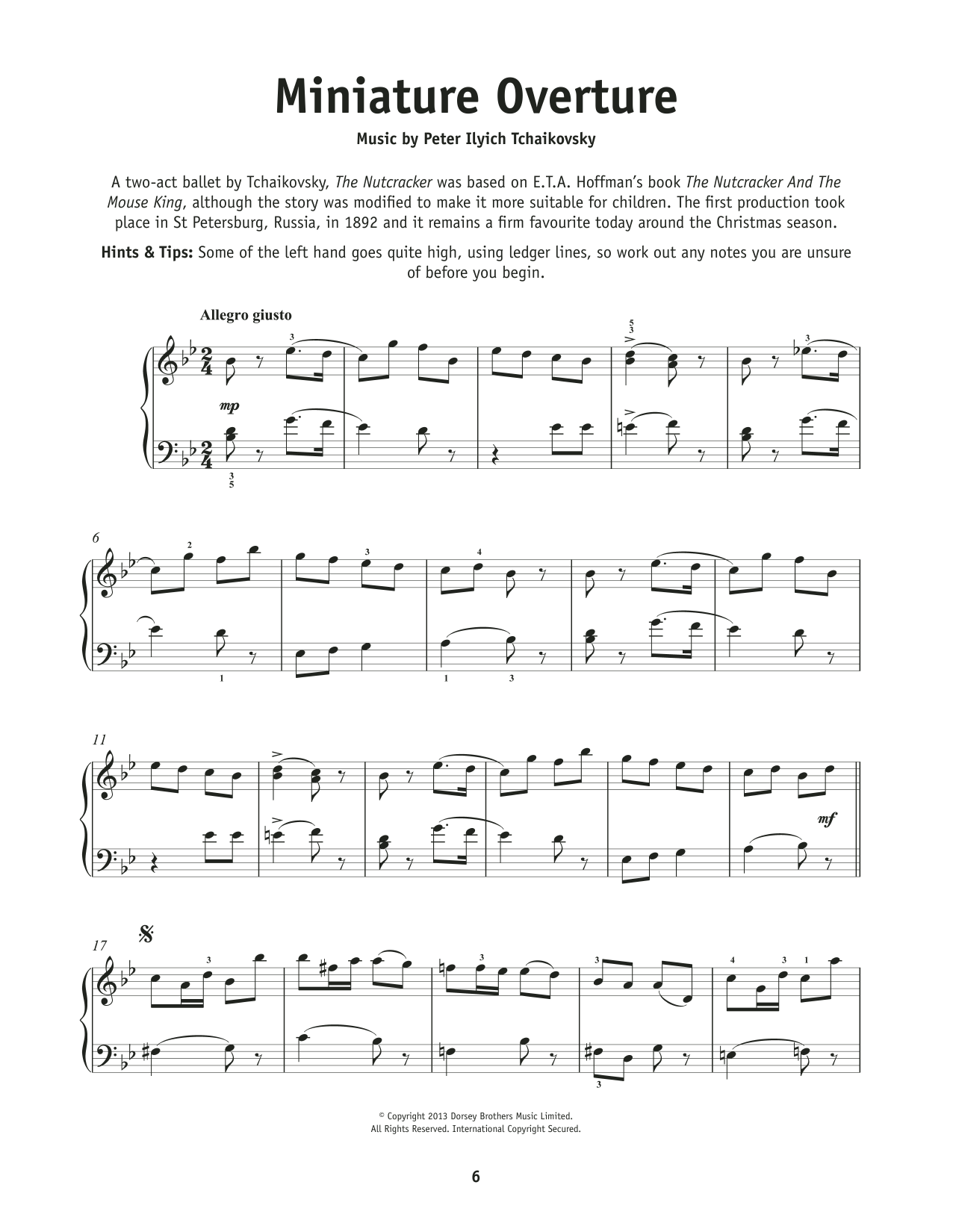 Pyotr Il'yich Tchaikovsky Overture, Op. 71a sheet music notes and chords arranged for Really Easy Piano