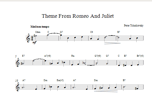 Pyotr Il'yich Tchaikovsky Romeo And Juliet sheet music notes and chords arranged for Alto Sax Solo