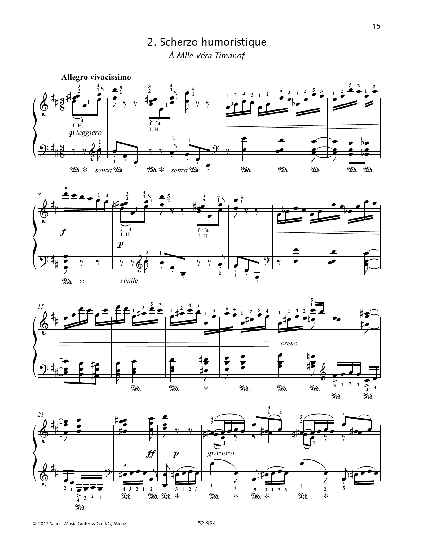 Pyotr Il'yich Tchaikovsky Scherzo Humoristique sheet music notes and chords arranged for Piano Solo