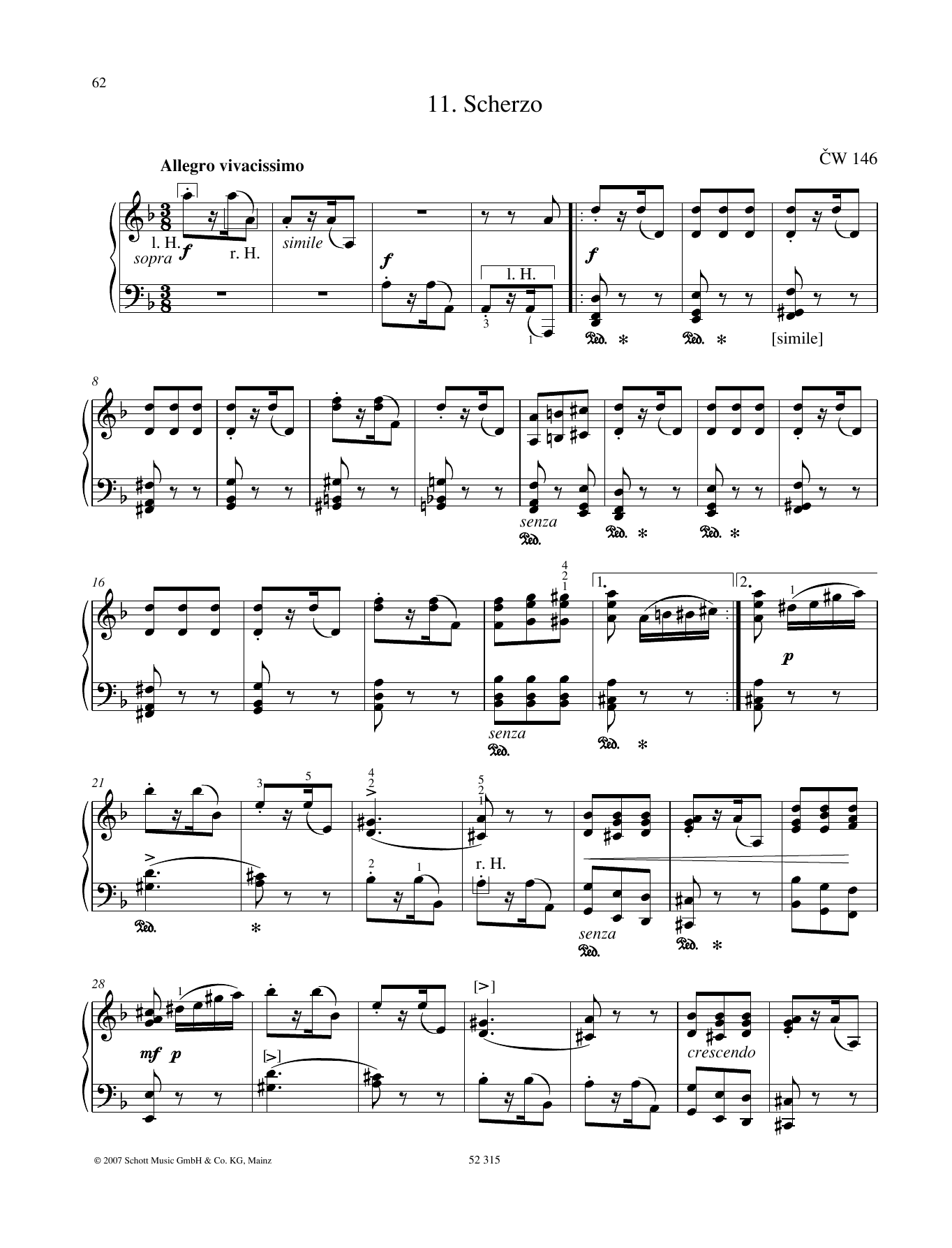 Pyotr Il'yich Tchaikovsky Scherzo sheet music notes and chords arranged for Piano Solo