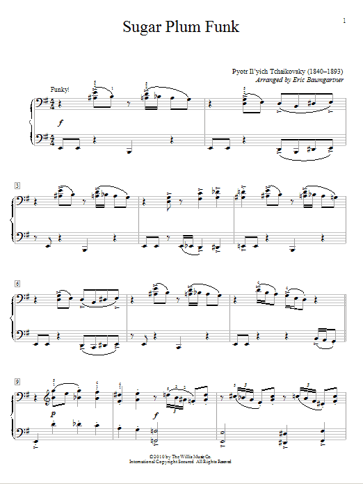 Pyotr Il'yich Tchaikovsky Sugar Plum Funk sheet music notes and chords arranged for Educational Piano