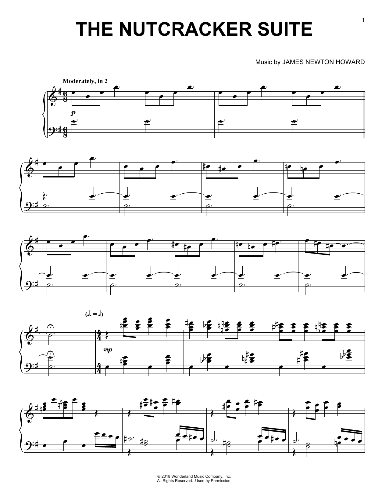 Pyotr Ilyich Tchaikovsky The Nutcracker Suite (from The Nutcracker and The Four Realms) sheet music notes and chords arranged for Piano Solo