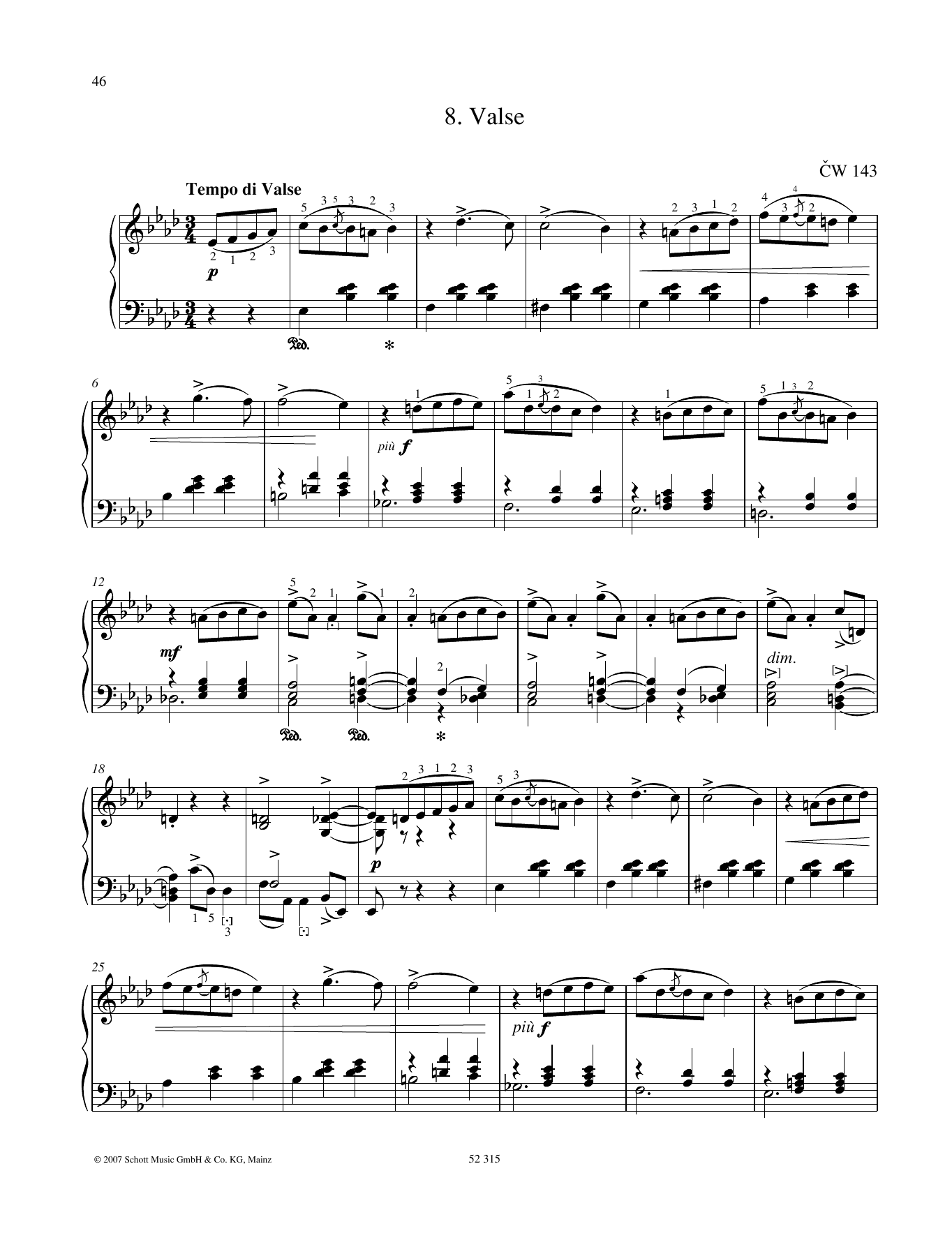 Pyotr Il'yich Tchaikovsky Valse sheet music notes and chords arranged for Piano Solo