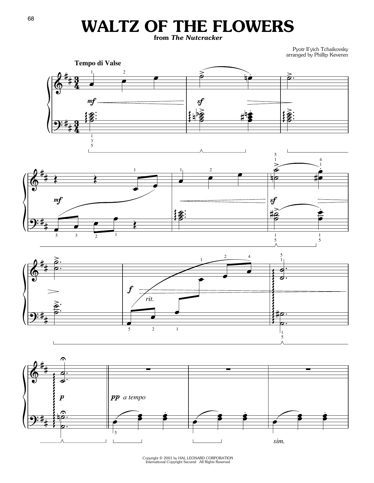 Pyotr Il'yich Tchaikovsky Waltz Of The Flowers, Op. 71a (arr. Phillip Keveren) sheet music notes and chords arranged for Easy Piano