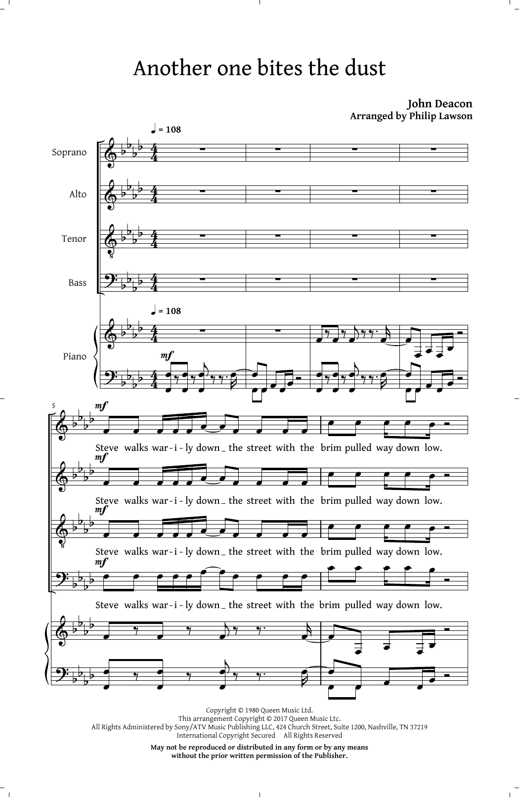 Queen Classic Queen (Choral Collection) (Arr. Philip Lawson) sheet music notes and chords arranged for SATB Choir