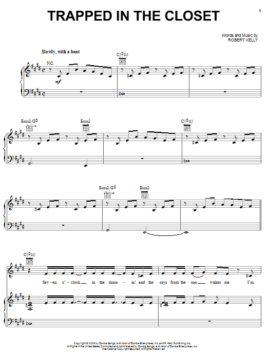 R Kelly Trapped In The Closet sheet music notes and chords arranged for Piano, Vocal & Guitar Chords (Right-Hand Melody)