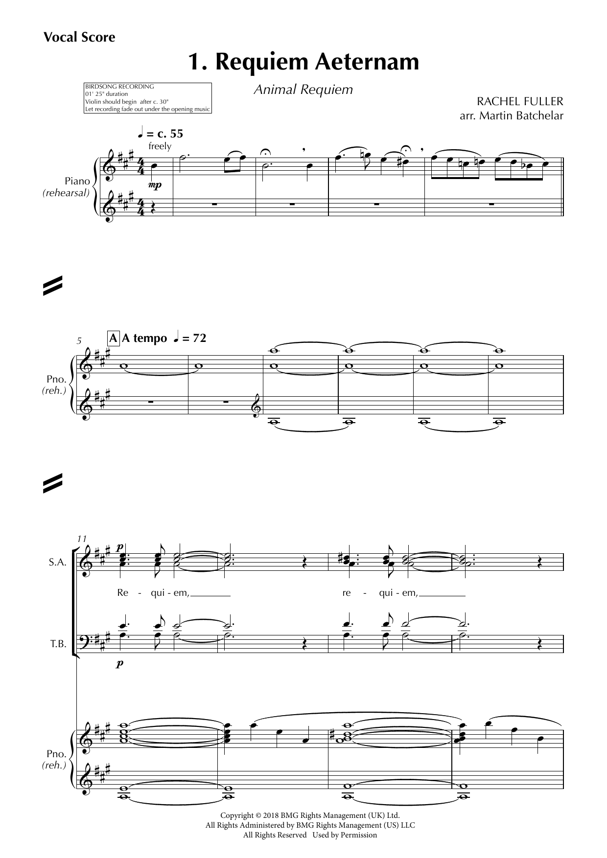 Rachel Fuller Animal Requiem sheet music notes and chords arranged for SATB Choir