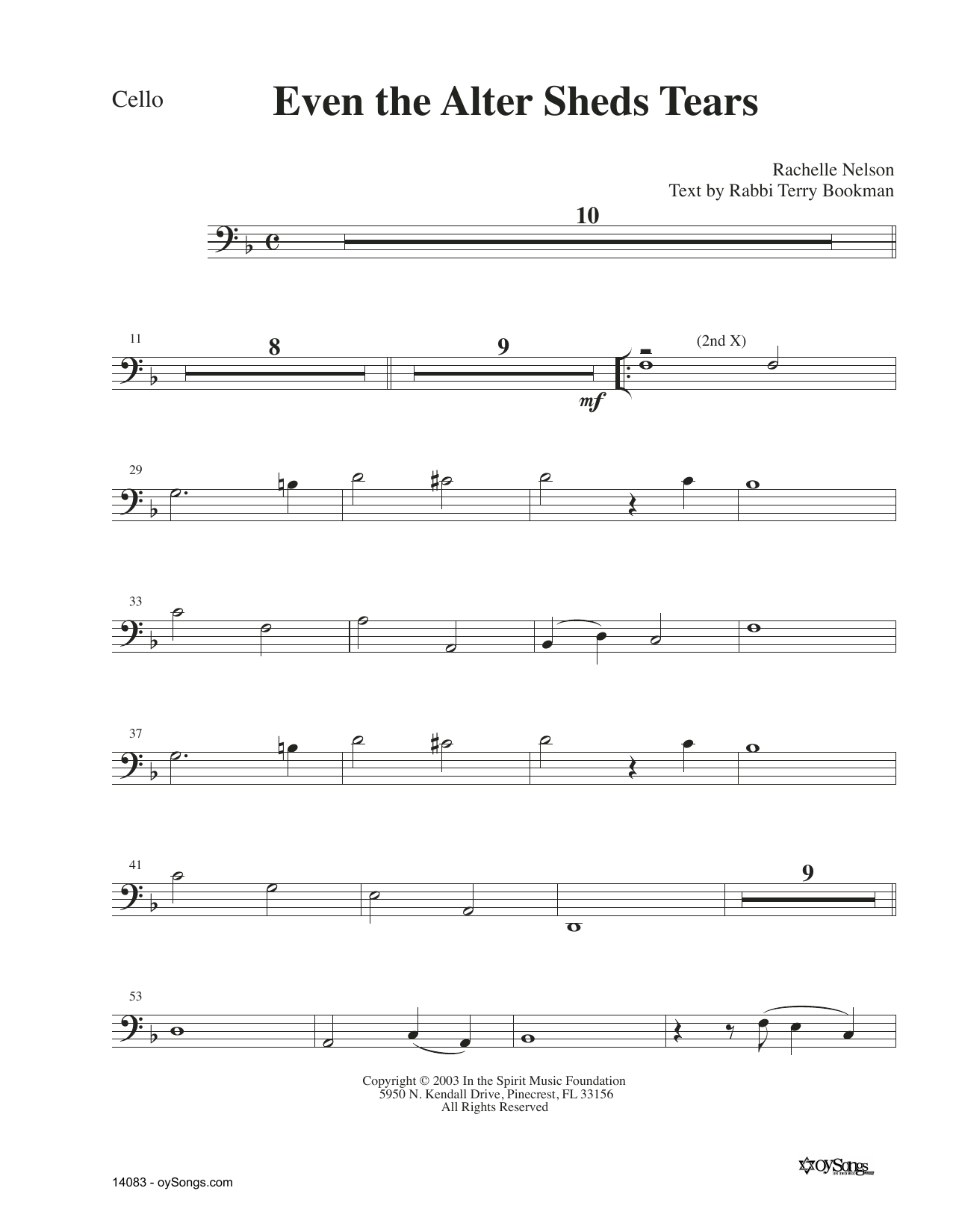 Rachelle Nelson Even the Alter sheet music notes and chords arranged for Cello Solo