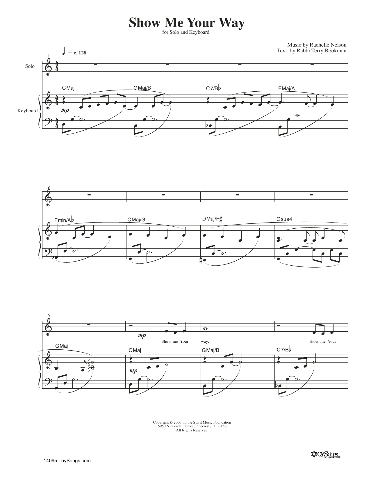 Rachelle Nelson Show Me Your Way sheet music notes and chords arranged for Piano & Vocal