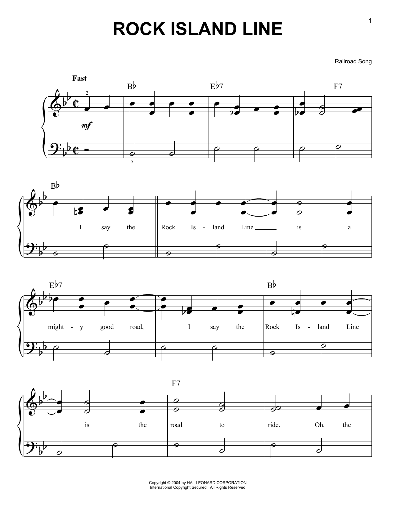 Railroad Song Rock Island Line sheet music notes and chords arranged for Solo Guitar