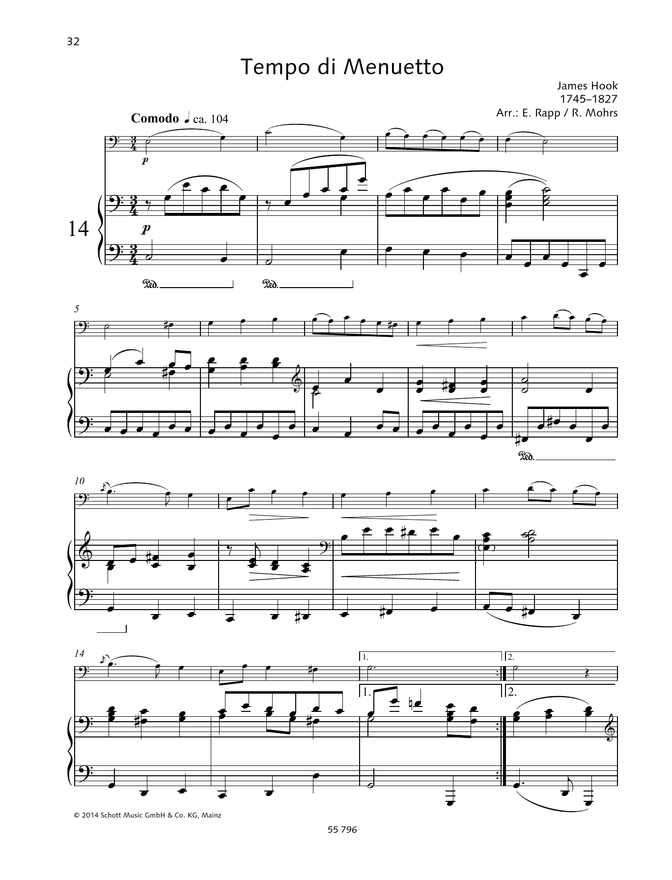 Rainer Mohrs; Eugen Rapp Tempo Di Menuetto sheet music notes and chords arranged for String Solo