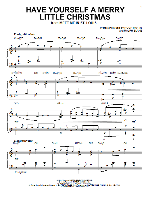 Ralph Blane Have Yourself A Merry Little Christmas [Jazz version] (arr. Brent Edstrom) sheet music notes and chords arranged for Piano Solo