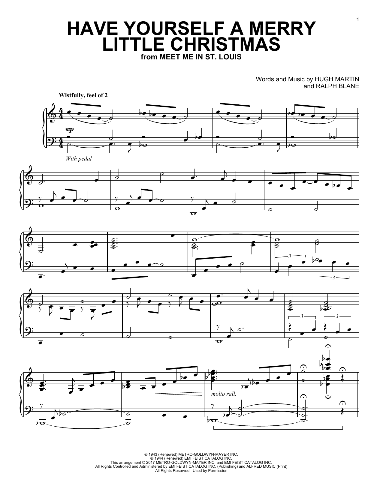 Ralph Blane Have Yourself A Merry Little Christmas [Jazz version] sheet music notes and chords arranged for Piano Solo