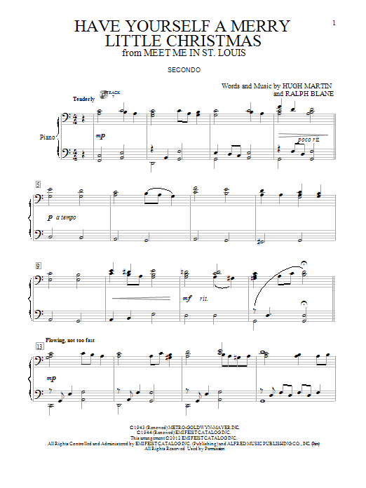 Ralph Blane Have Yourself A Merry Little Christmas sheet music notes and chords arranged for Banjo Tab