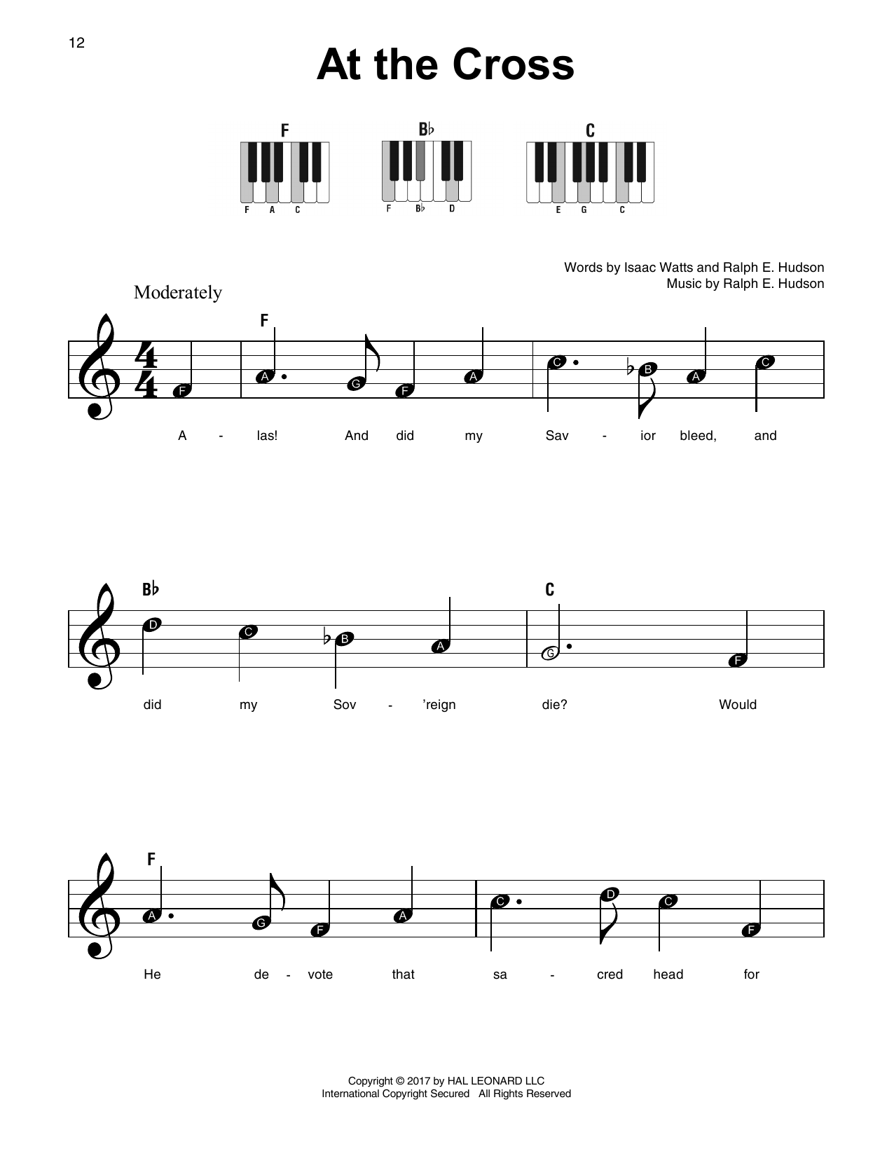 Ralph E. Hudson At The Cross sheet music notes and chords arranged for ChordBuddy