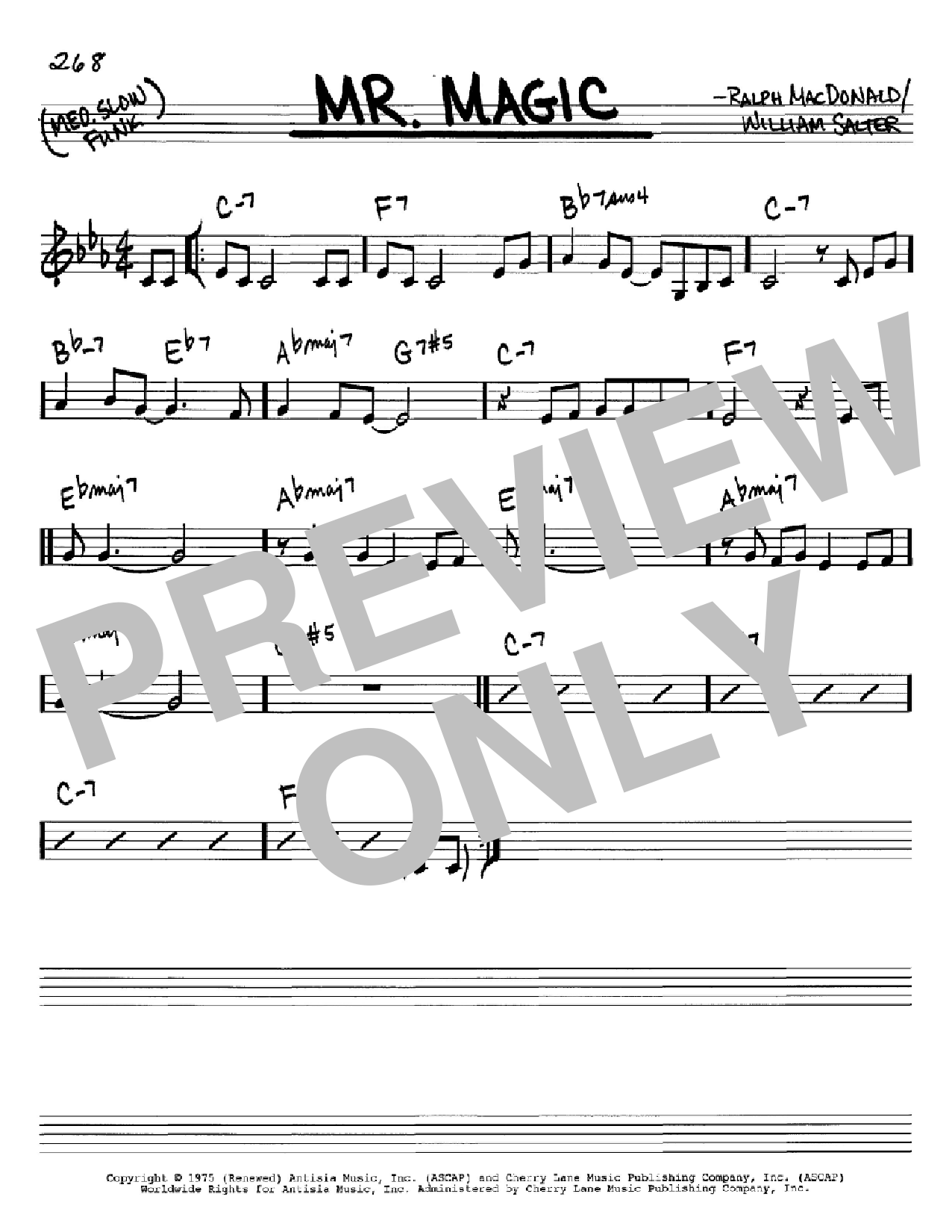 Ralph MacDonald Mr. Magic sheet music notes and chords arranged for Real Book – Melody & Chords – Bass Clef Instruments