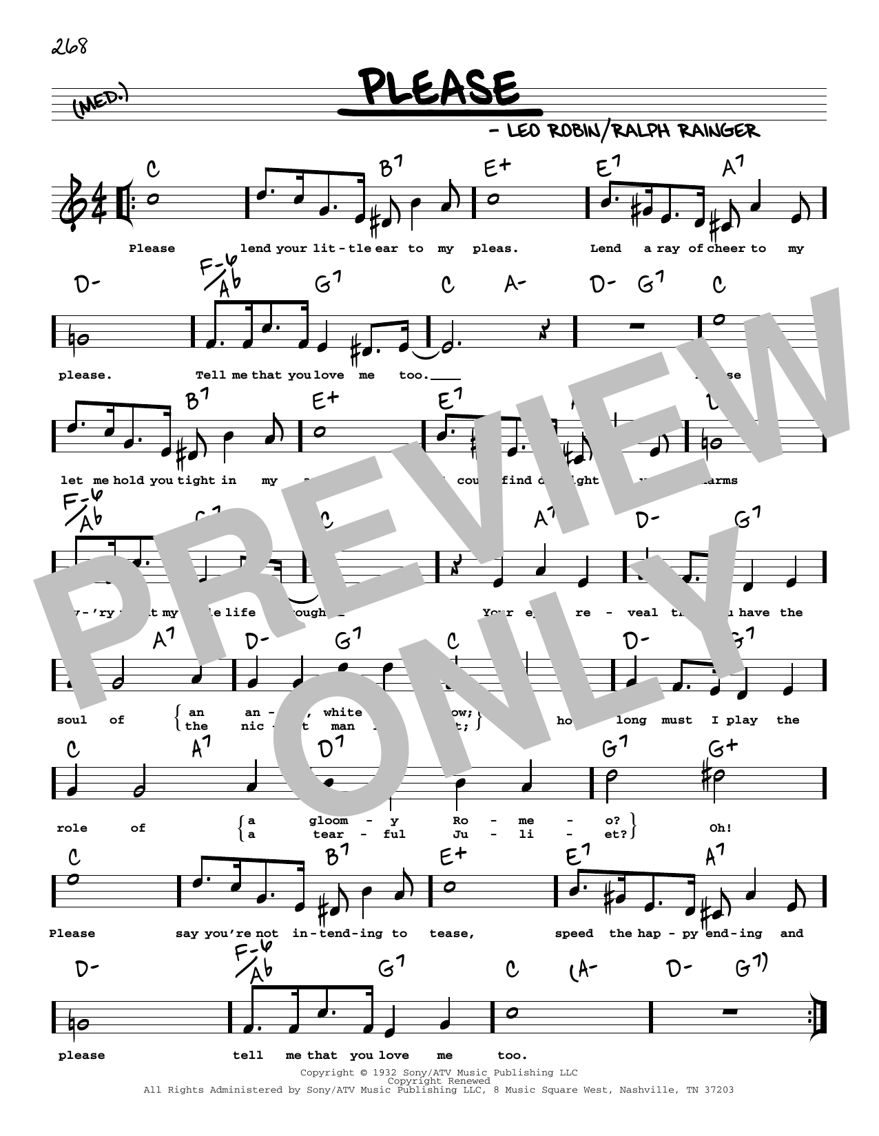 Ralph Rainger Please (arr. Robert Rawlins) sheet music notes and chords arranged for Real Book – Melody, Lyrics & Chords