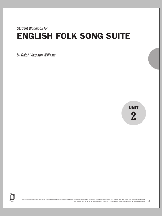 Ralph Vaughan Williams Guides to Band Masterworks, Vol. 3 - Student Workbook - English Folk Song Suite sheet music notes and chords arranged for Instrumental Method