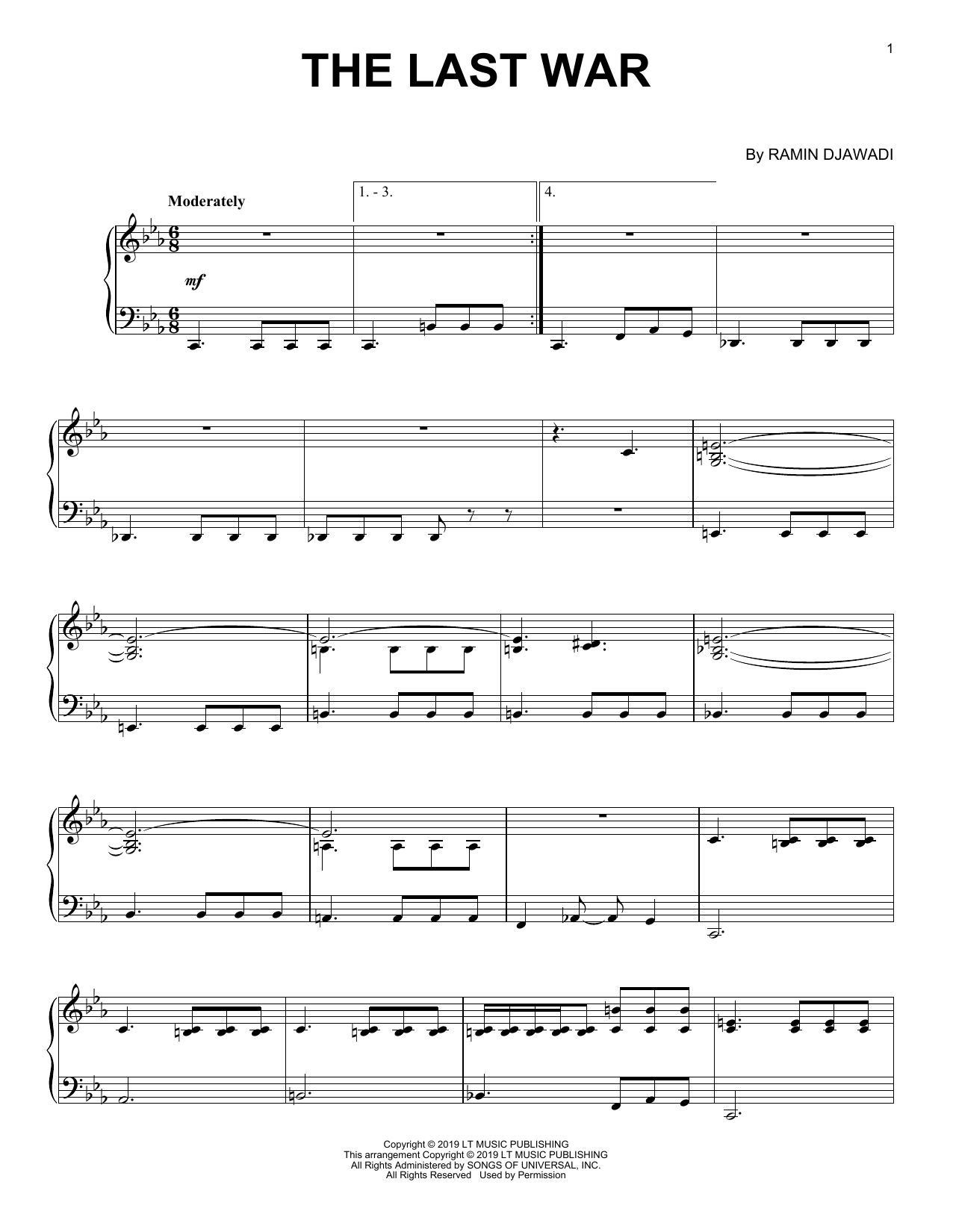 Ramin Djawadi The Last War (from Game of Thrones) sheet music notes and chords arranged for Piano Solo