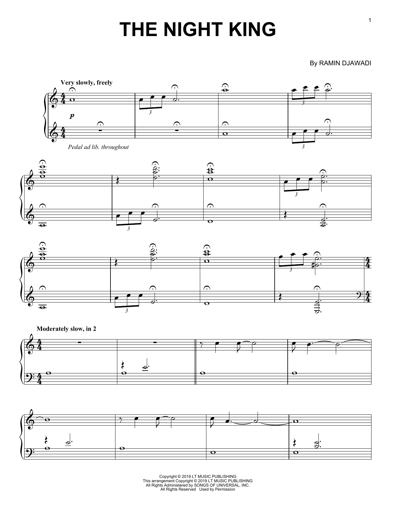 Ramin Djawadi The Night King (from Game of Thrones) sheet music notes and chords arranged for Piano Solo