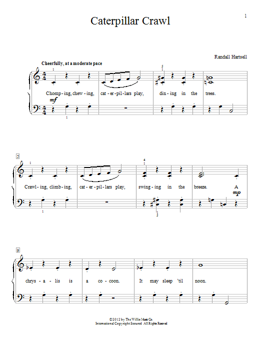 Randall Hartsell Caterpillar Crawl sheet music notes and chords arranged for Educational Piano