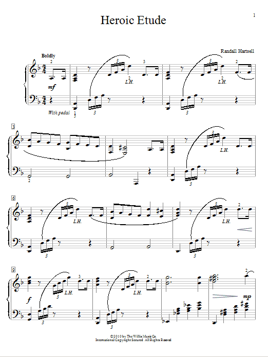 Randall Hartsell Heroic Etude sheet music notes and chords arranged for Educational Piano