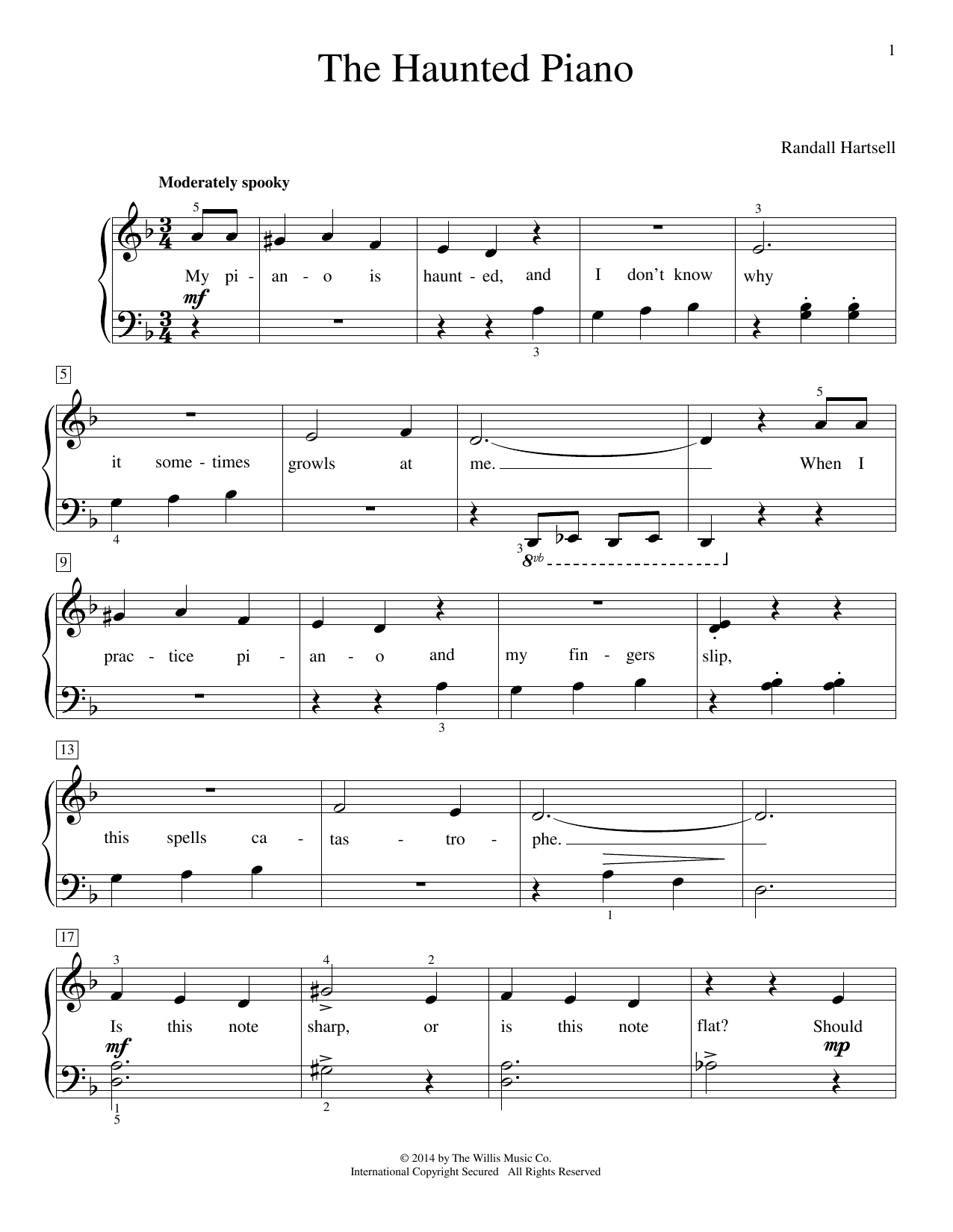 Randall Hartsell The Haunted Piano sheet music notes and chords arranged for Educational Piano
