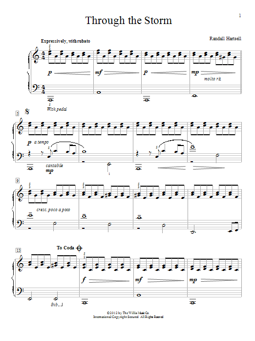 Randall Hartsell Through The Storm sheet music notes and chords arranged for Educational Piano