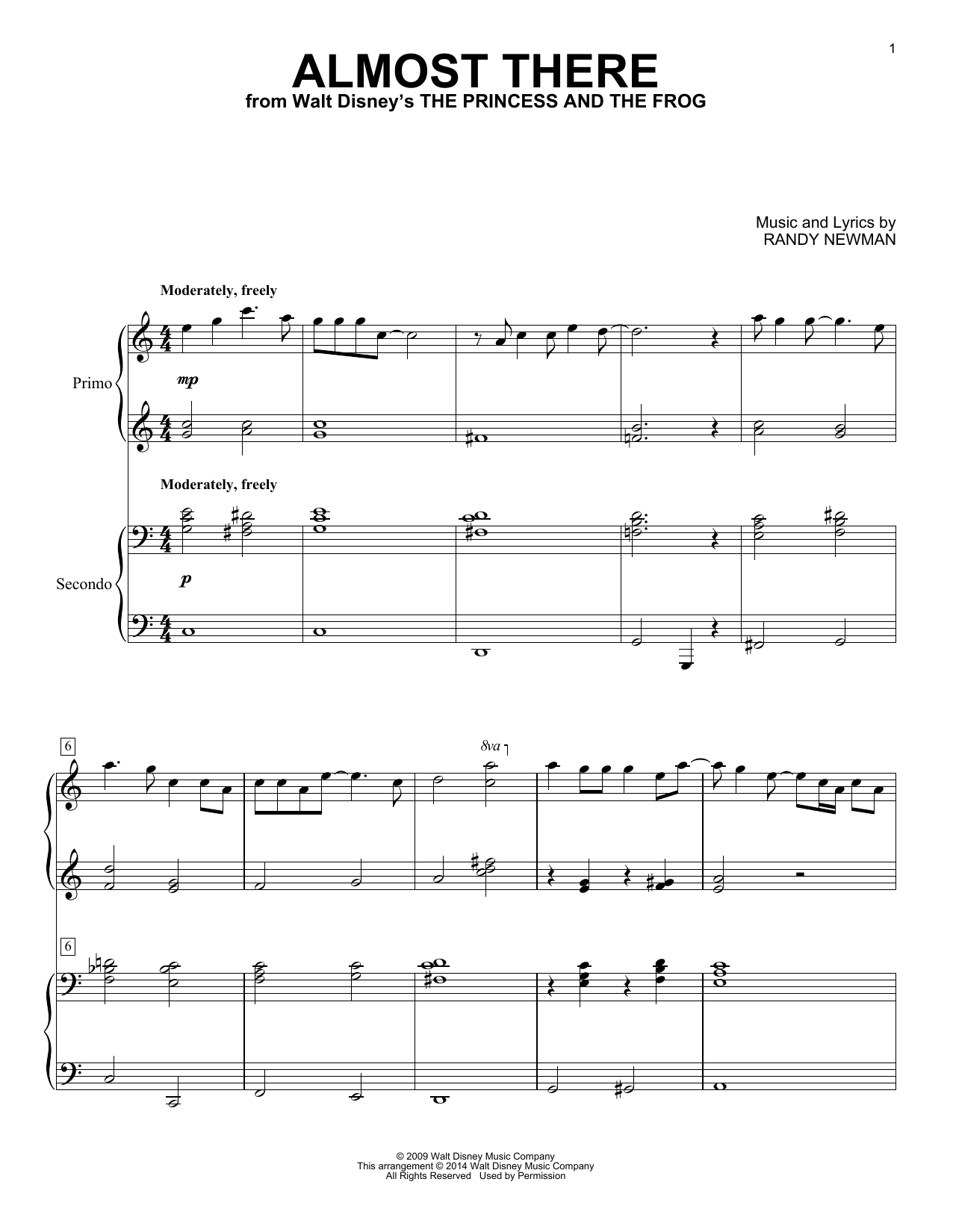 Randy Newman Almost There sheet music notes and chords arranged for Lead Sheet / Fake Book