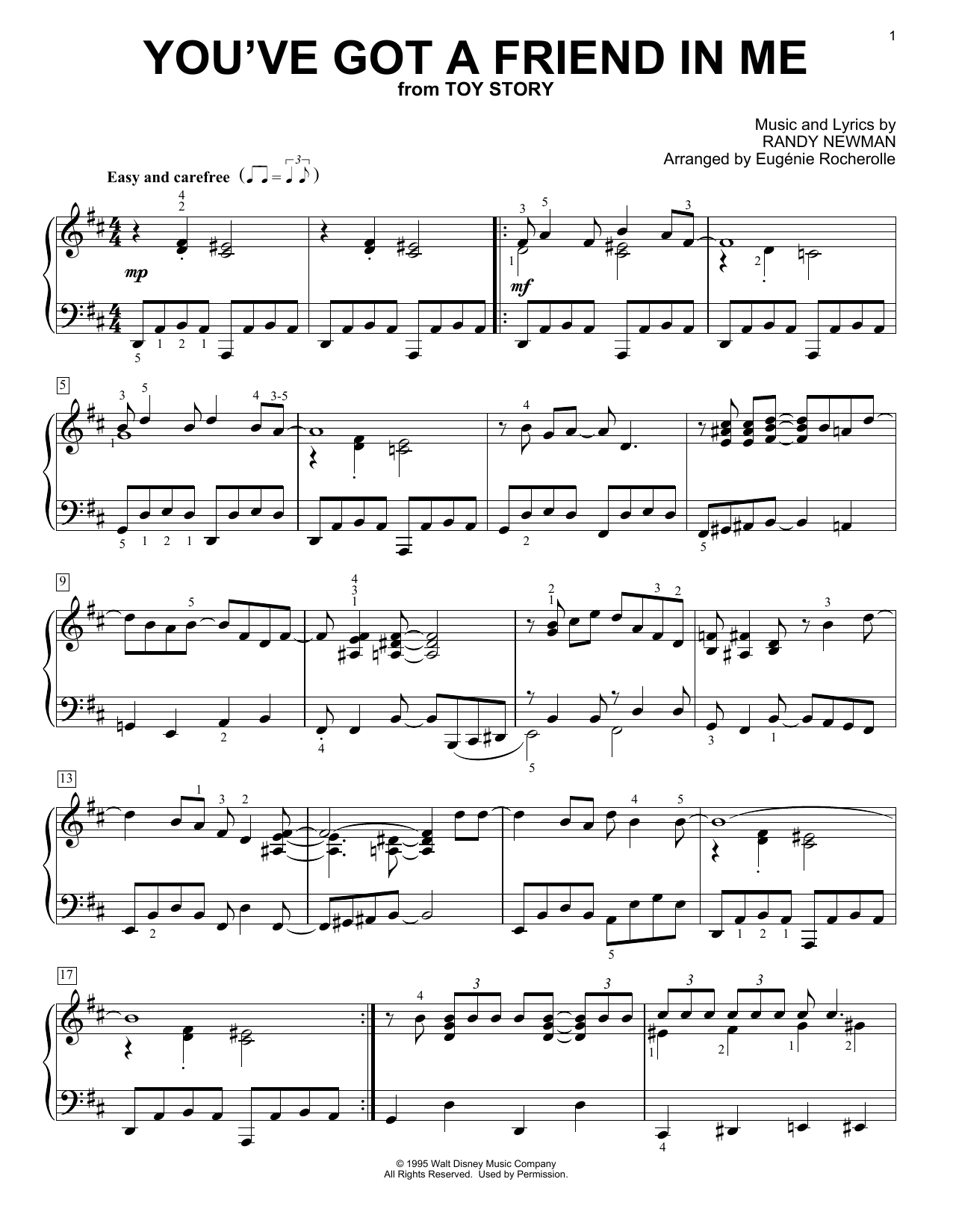 Randy Newman You've Got A Friend In Me [Boogie-woogie version] (from Toy Story) (arr. Eugénie Rocherolle) sheet music notes and chords arranged for Piano Solo