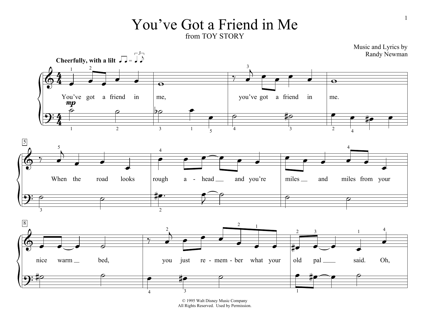 Randy Newman You've Got A Friend In Me (from Toy Story) (arr. Christopher Hussey) sheet music notes and chords arranged for Educational Piano