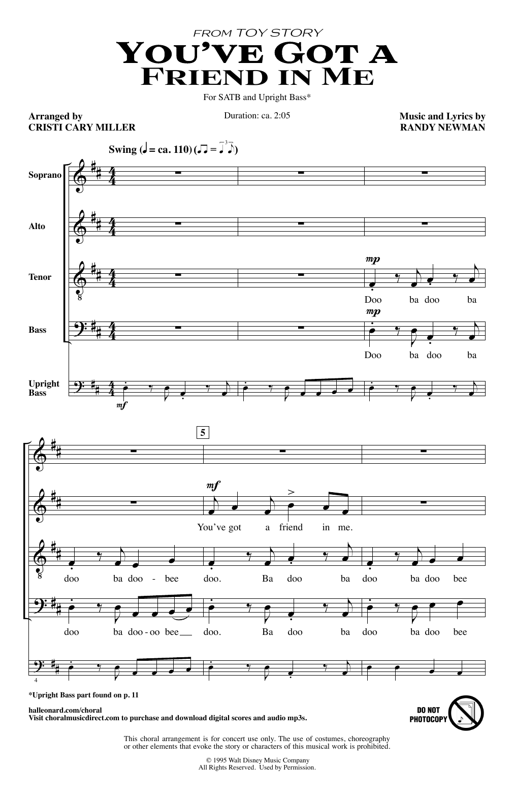 Randy Newman You've Got A Friend In Me (from Toy Story) (arr. Cristi Cary Miller) sheet music notes and chords arranged for SATB Choir
