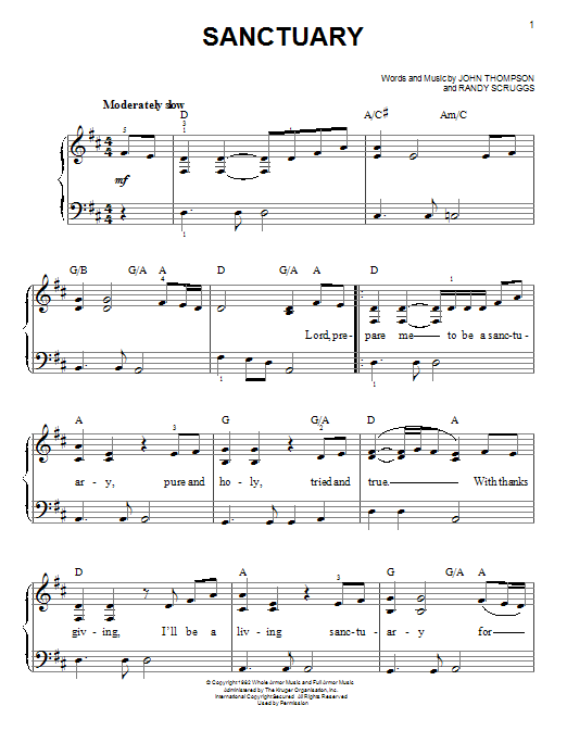 Randy Scruggs Sanctuary sheet music notes and chords arranged for Ukulele