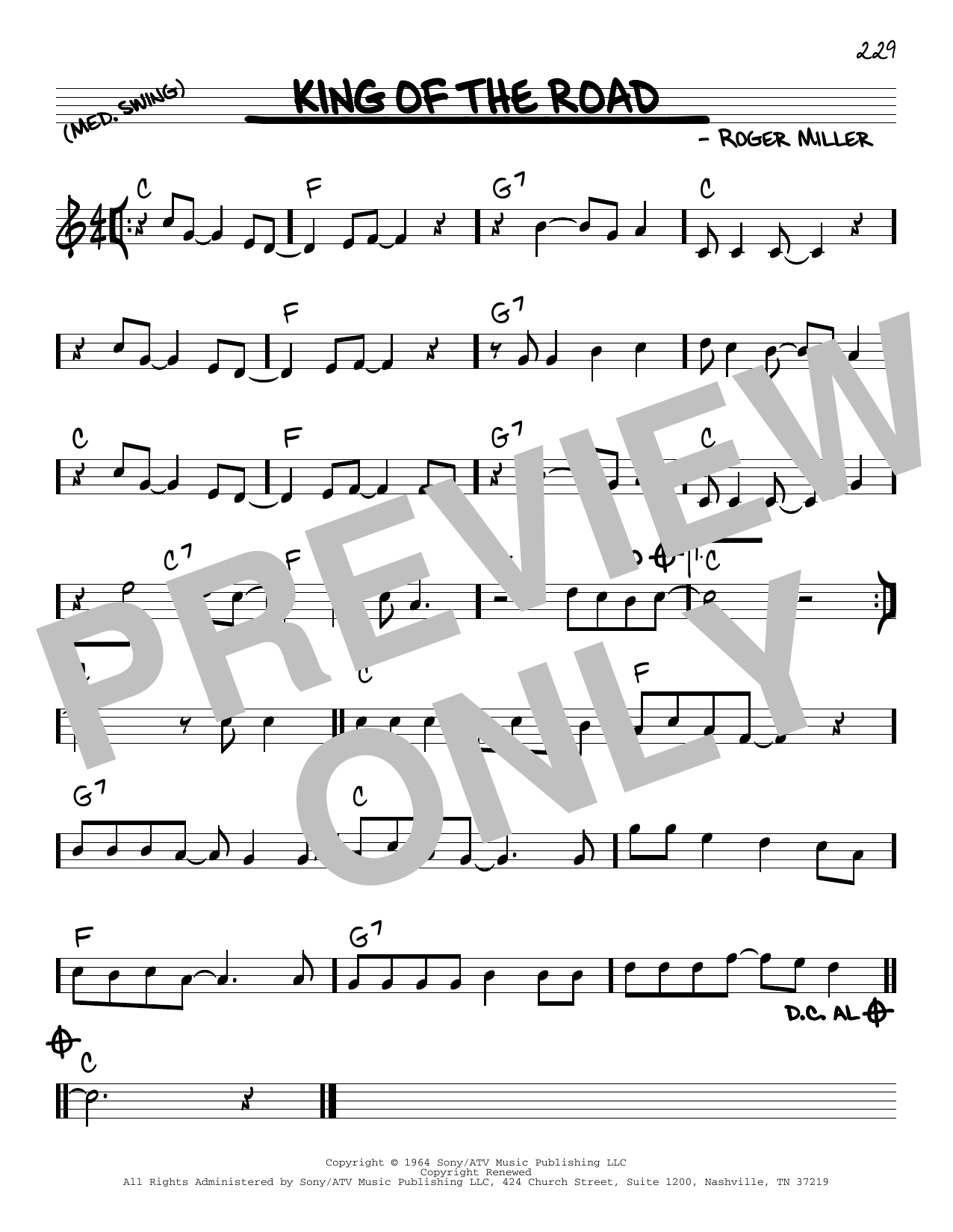Randy Travis King Of The Road sheet music notes and chords arranged for Real Book – Melody & Chords