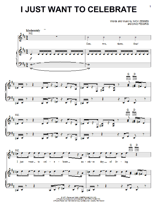 Rare Earth I Just Want To Celebrate sheet music notes and chords arranged for Guitar Tab (Single Guitar)