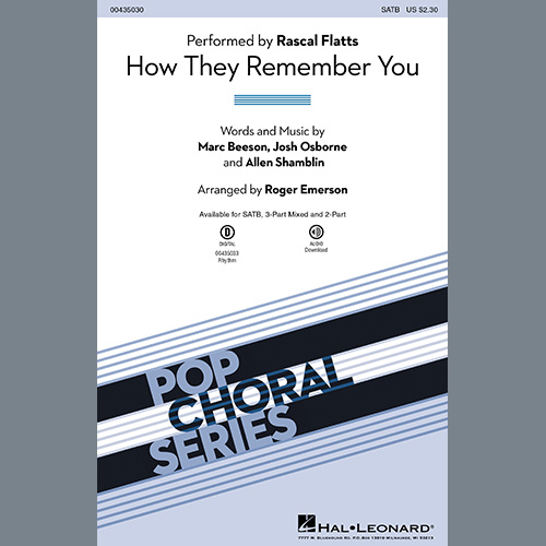 Easily Download Rascal Flatts Printable PDF piano music notes, guitar tabs for  3-Part Mixed Choir. Transpose or transcribe this score in no time - Learn how to play song progression.