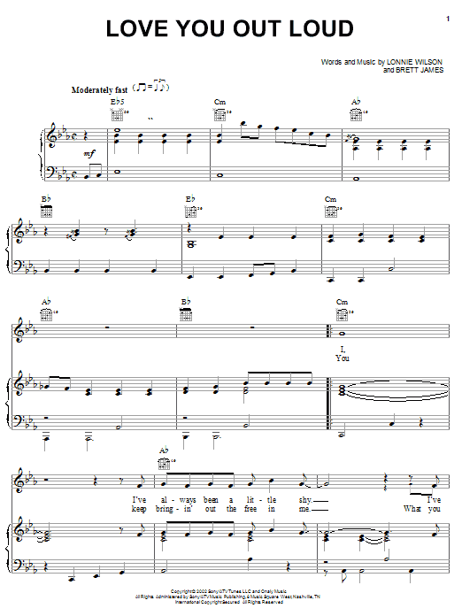 Rascal Flatts Love You Out Loud sheet music notes and chords arranged for Piano, Vocal & Guitar Chords (Right-Hand Melody)