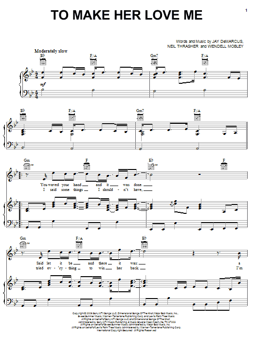 Rascal Flatts To Make Her Love Me sheet music notes and chords arranged for Piano, Vocal & Guitar Chords (Right-Hand Melody)