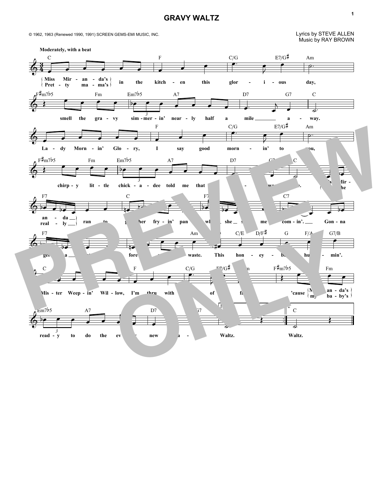 Ray Brown Gravy Waltz sheet music notes and chords arranged for String Bass Transcription