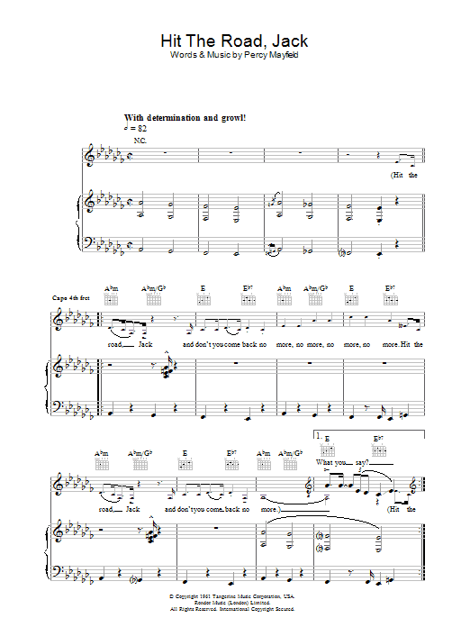 Ray Charles Hit The Road Jack sheet music notes and chords arranged for Ukulele