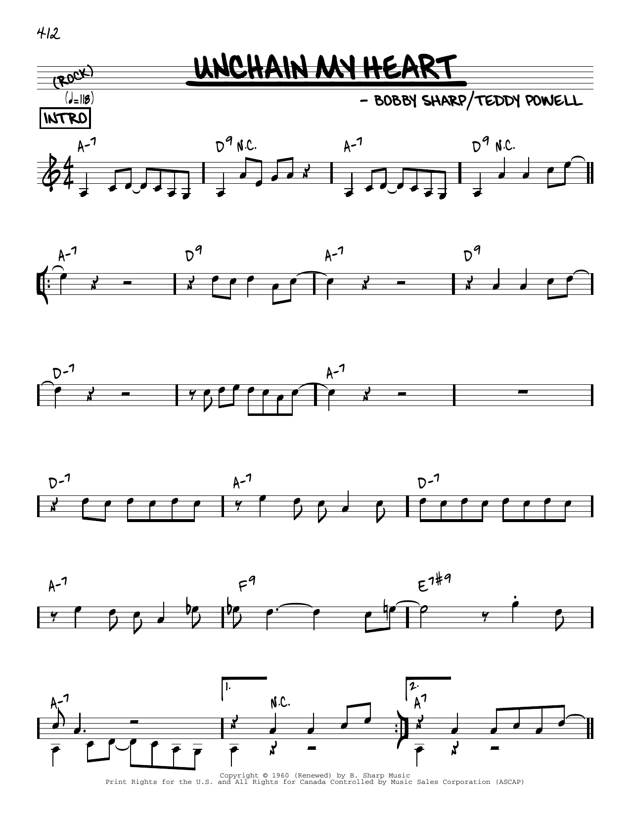 Ray Charles Unchain My Heart [Reharmonized version] (arr. Jack Grassel) sheet music notes and chords arranged for Real Book – Melody & Chords